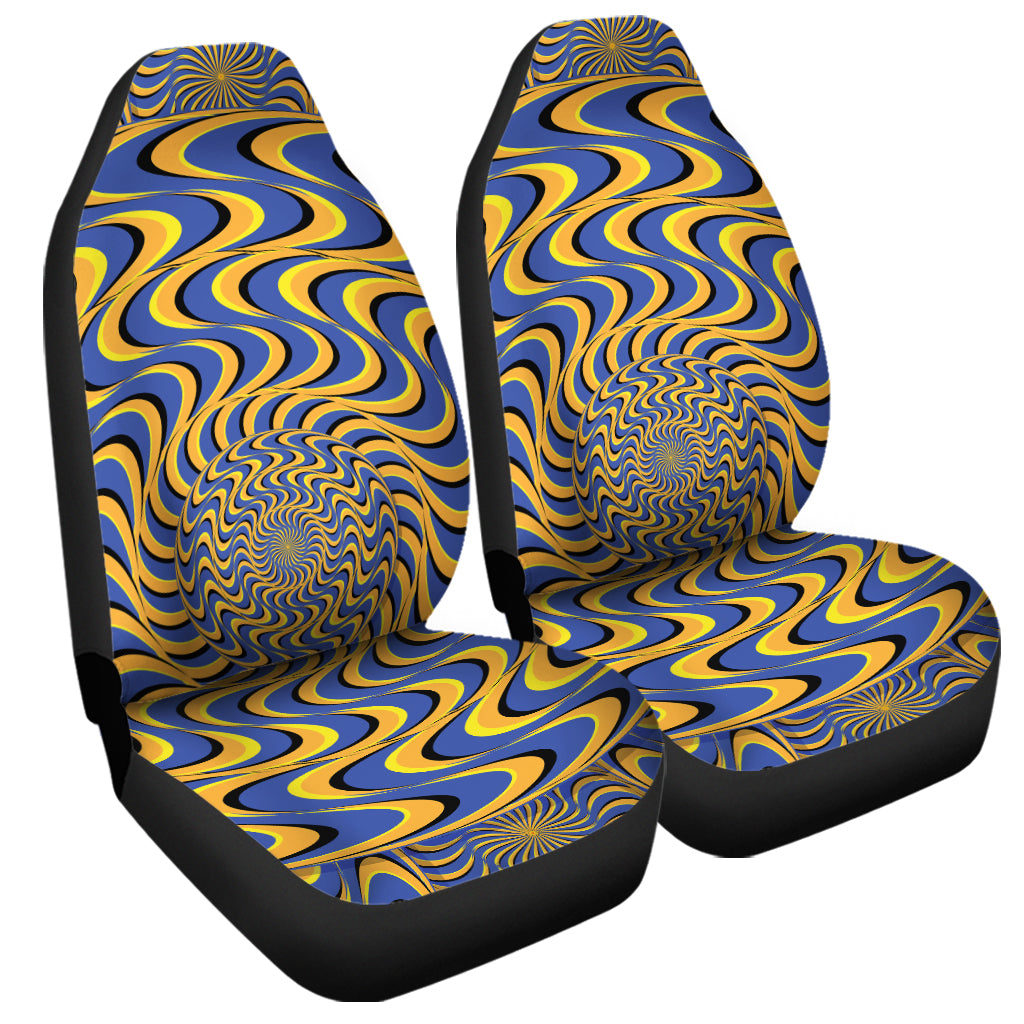 Blue And Yellow Motion Illusion Print Universal Fit Car Seat Covers