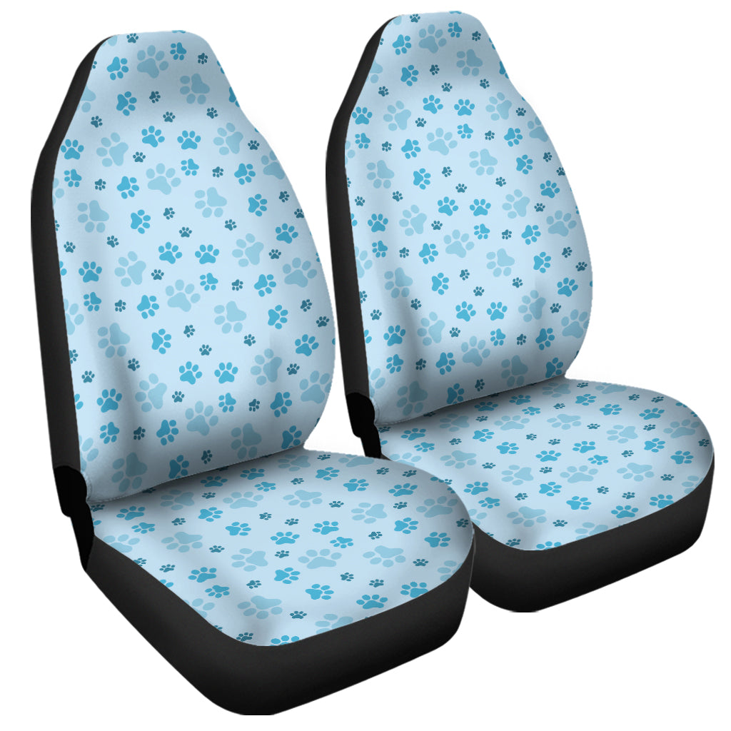 Blue Animal Paw Pattern Print Universal Fit Car Seat Covers