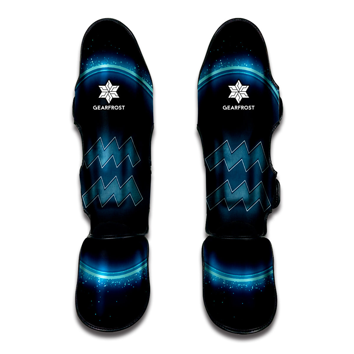 Blue Aquarius Zodiac Sign Print Muay Thai Shin Guards