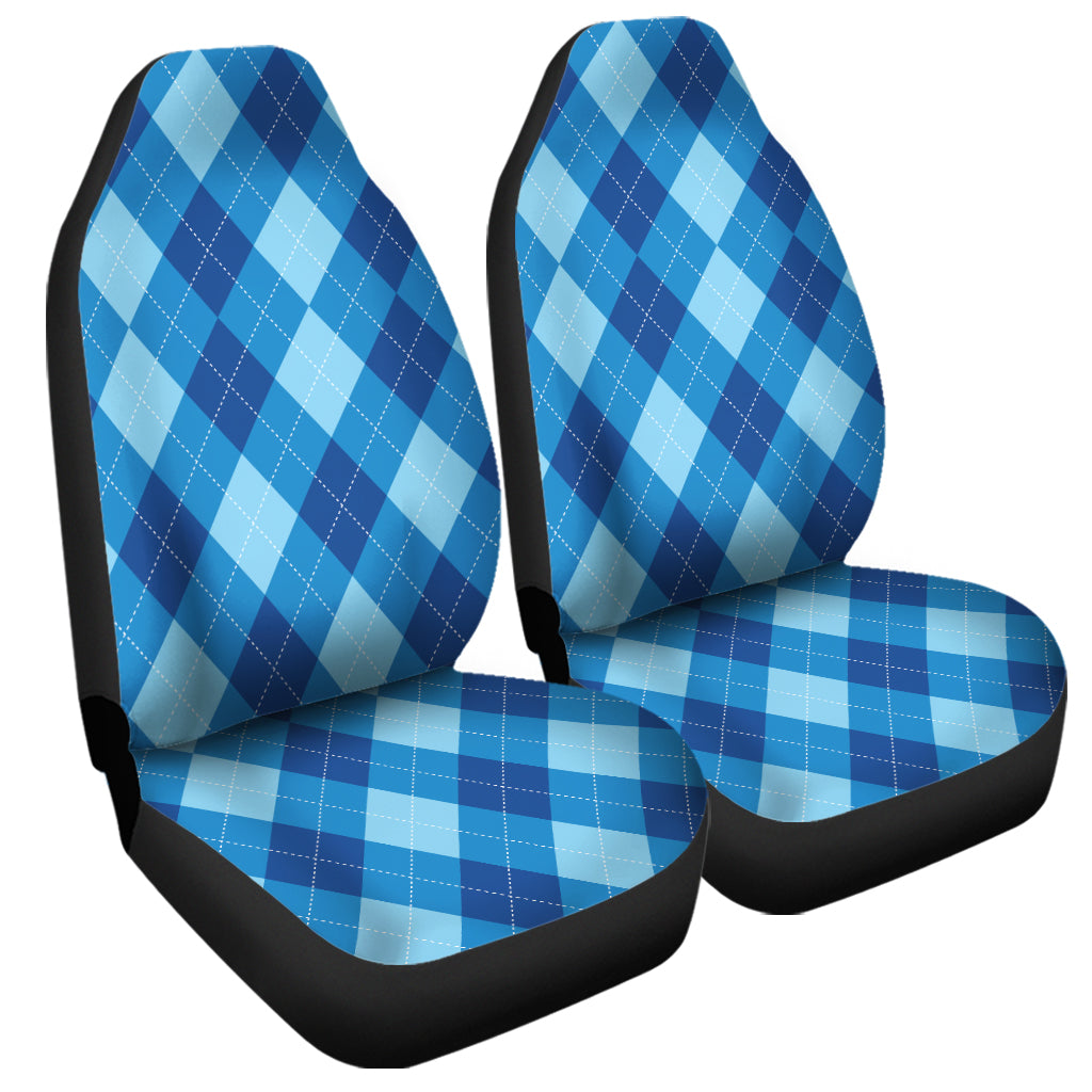 Blue Argyle Pattern Print Universal Fit Car Seat Covers