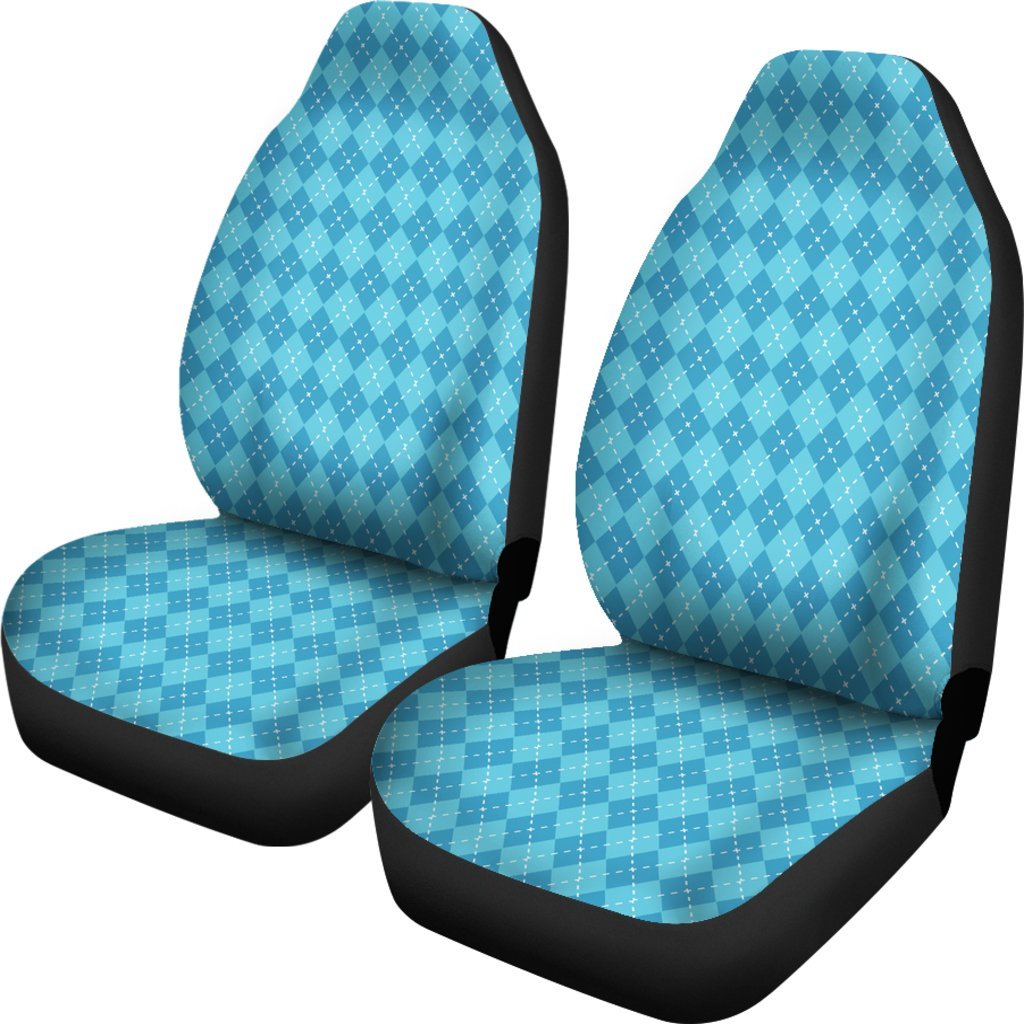 Blue Argyle Universal Fit Car Seat Covers