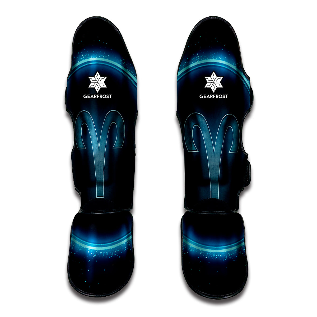 Blue Aries Zodiac Sign Print Muay Thai Shin Guards