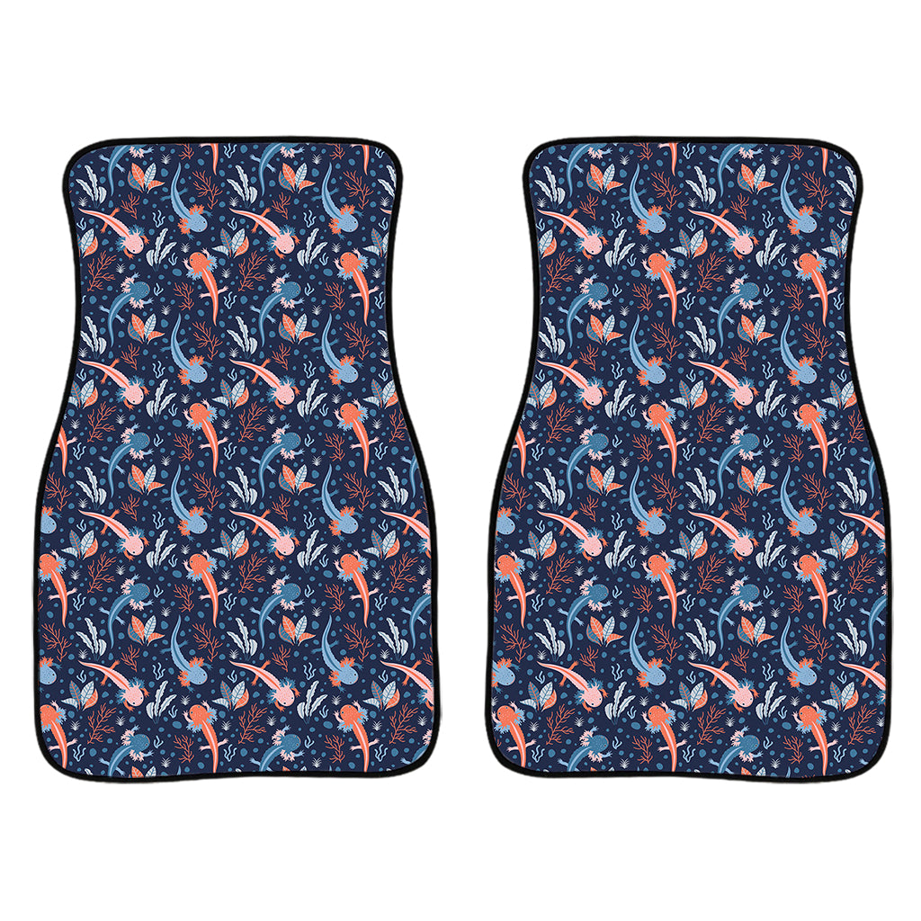 Blue Axolotl Pattern Print Front Car Floor Mats