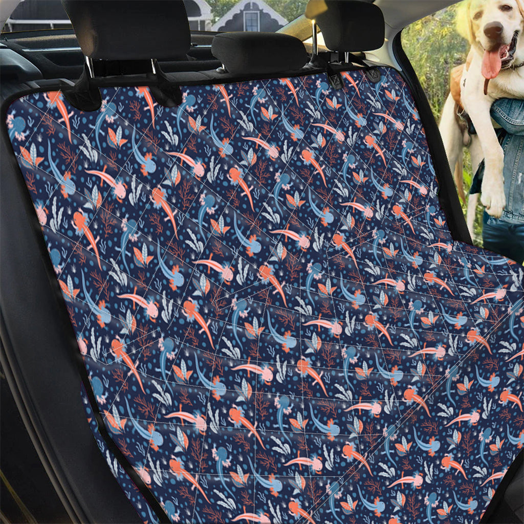 Blue Axolotl Pattern Print Pet Car Back Seat Cover