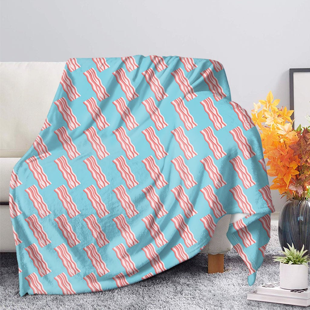 Blue Bacon Pattern Print Blanket