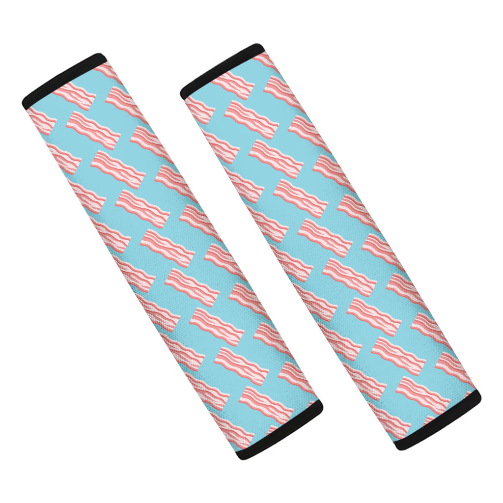 Blue Bacon Pattern Print Car Seat Belt Covers