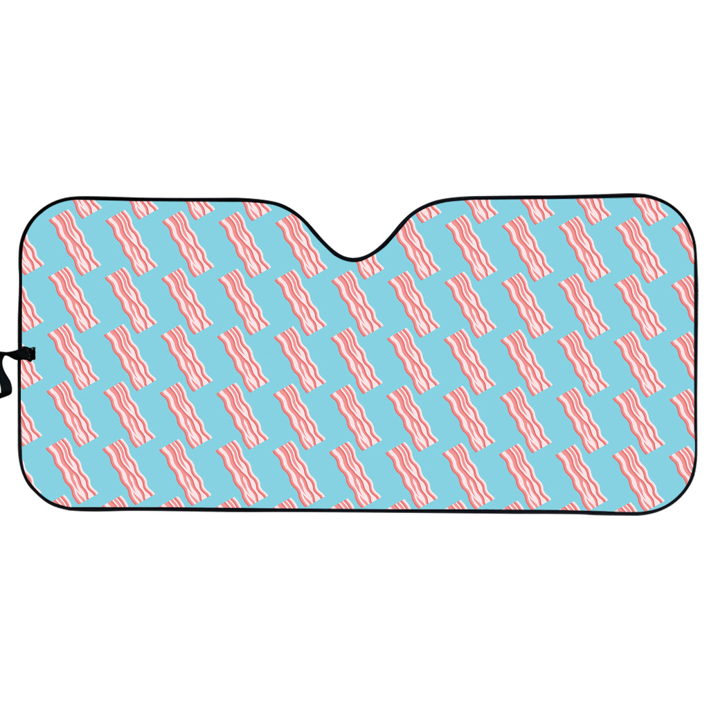 Blue Bacon Pattern Print Car Sun Shade