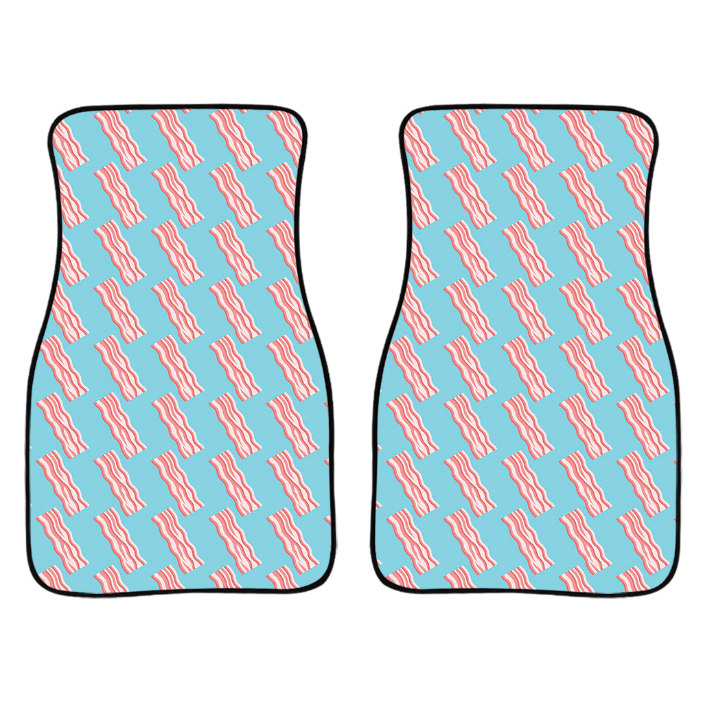 Blue Bacon Pattern Print Front Car Floor Mats