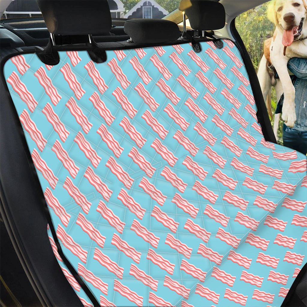 Blue Bacon Pattern Print Pet Car Back Seat Cover