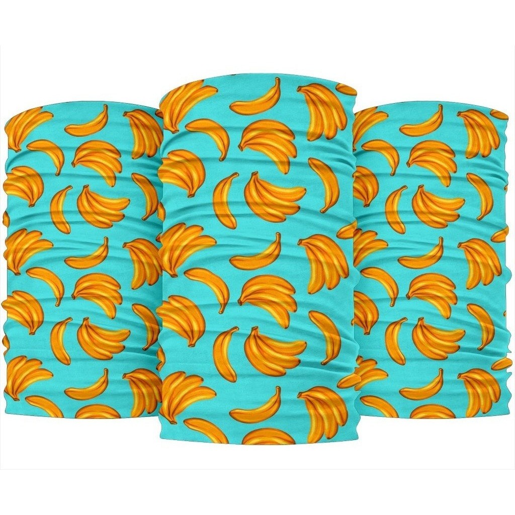 Blue Banana Pattern Print 3-Pack Bandanas