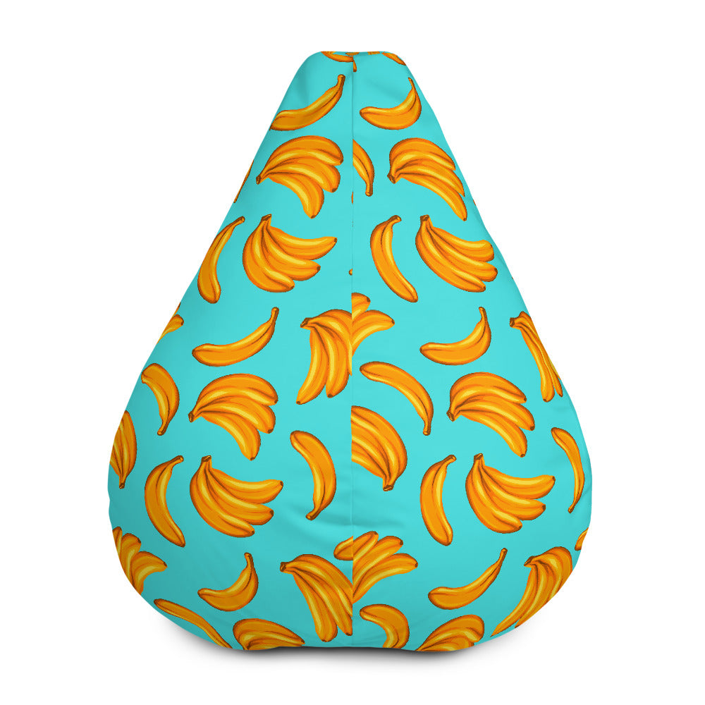 Blue Banana Pattern Print Bean Bag Cover