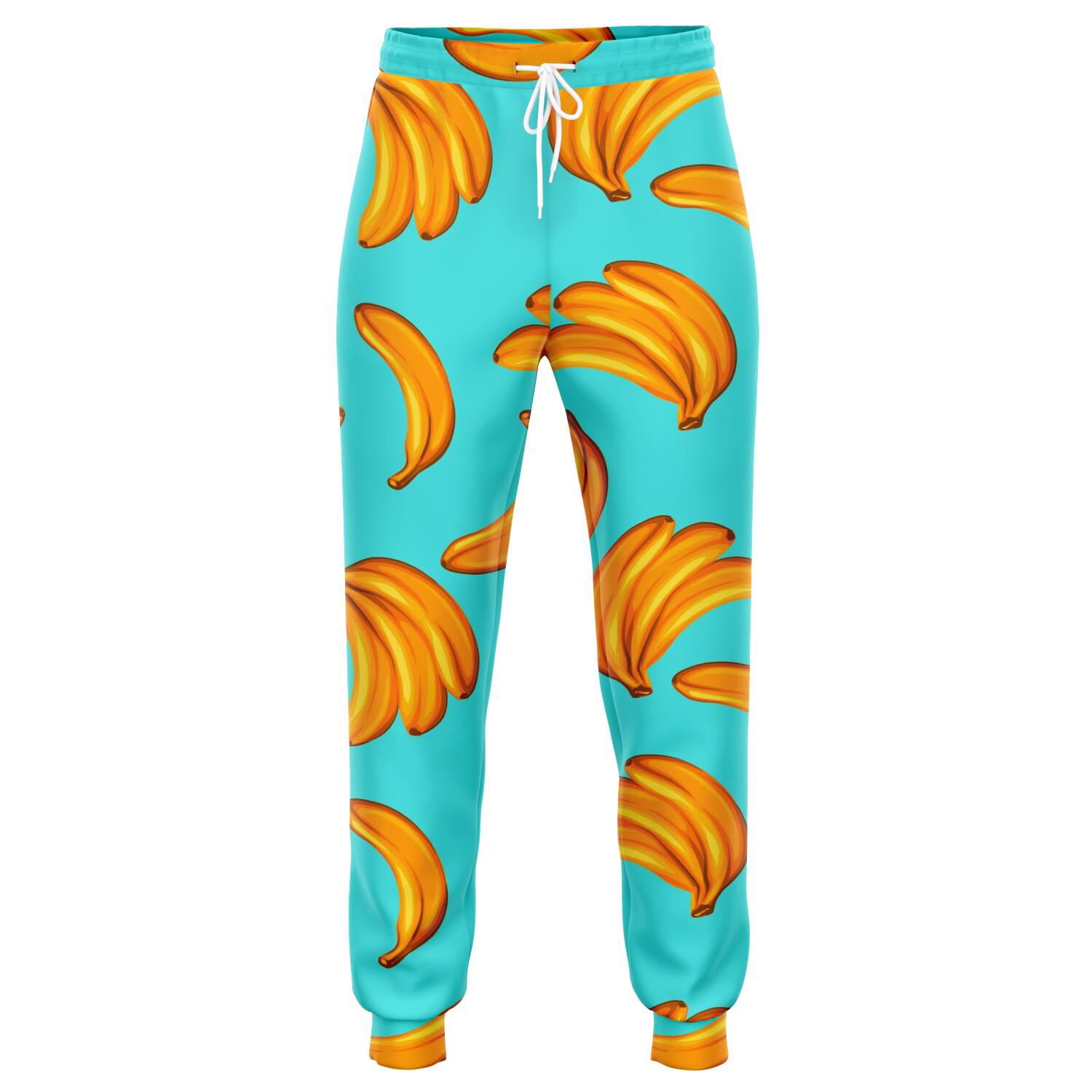 Blue Banana Pattern Print Jogger Pants