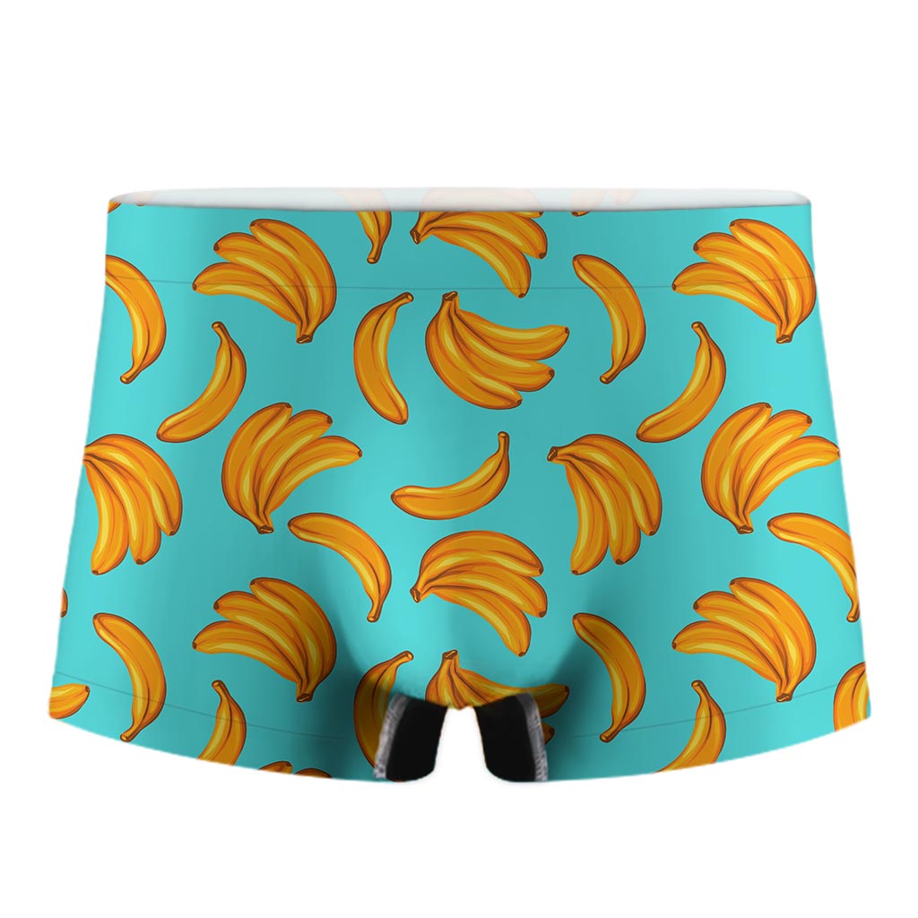 Blue Banana Pattern Print Men's Boxer Briefs