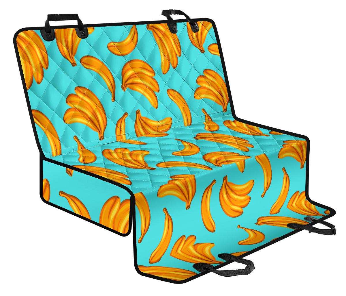 Blue Banana Pattern Print Pet Car Back Seat Cover