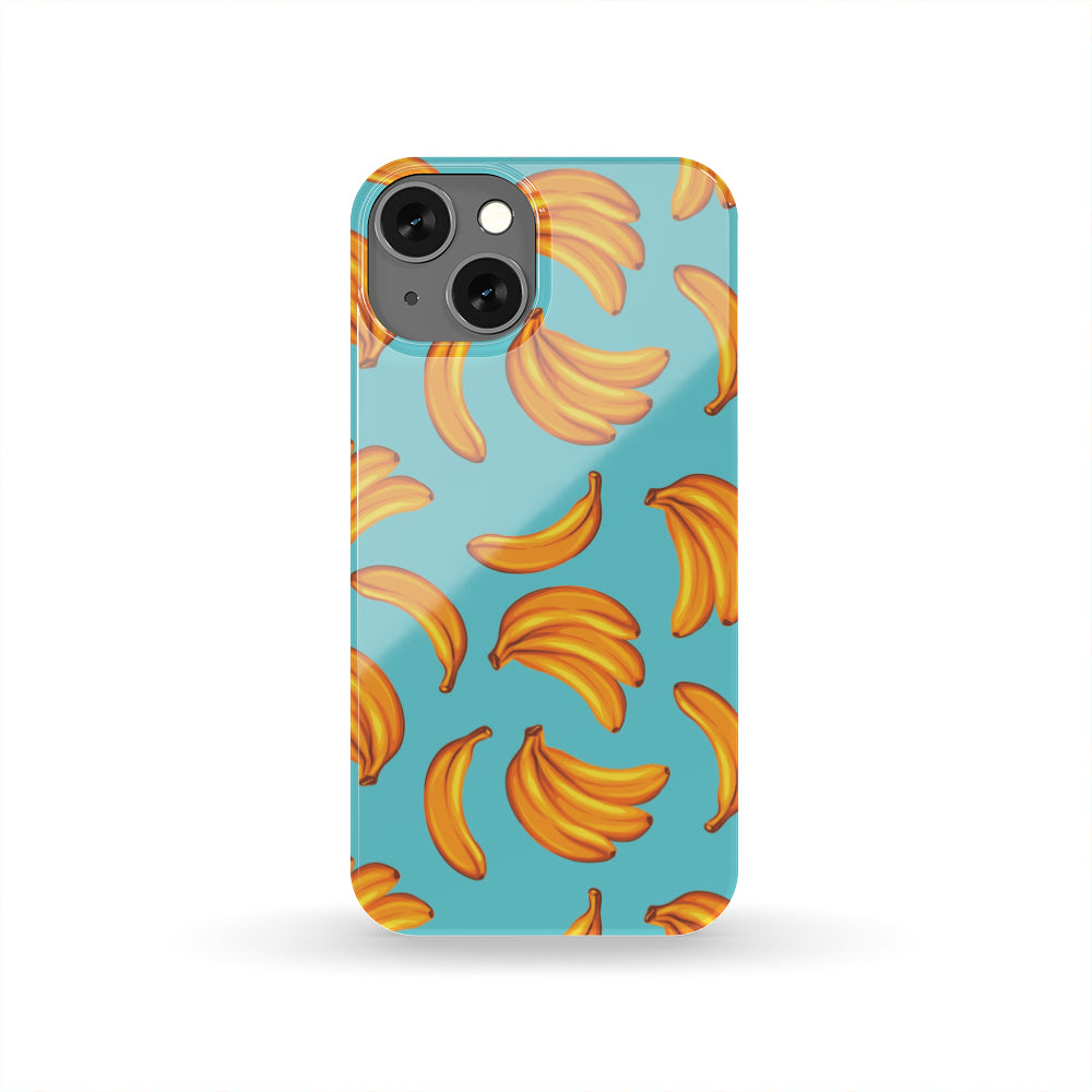 Blue Banana Pattern Print Phone Case