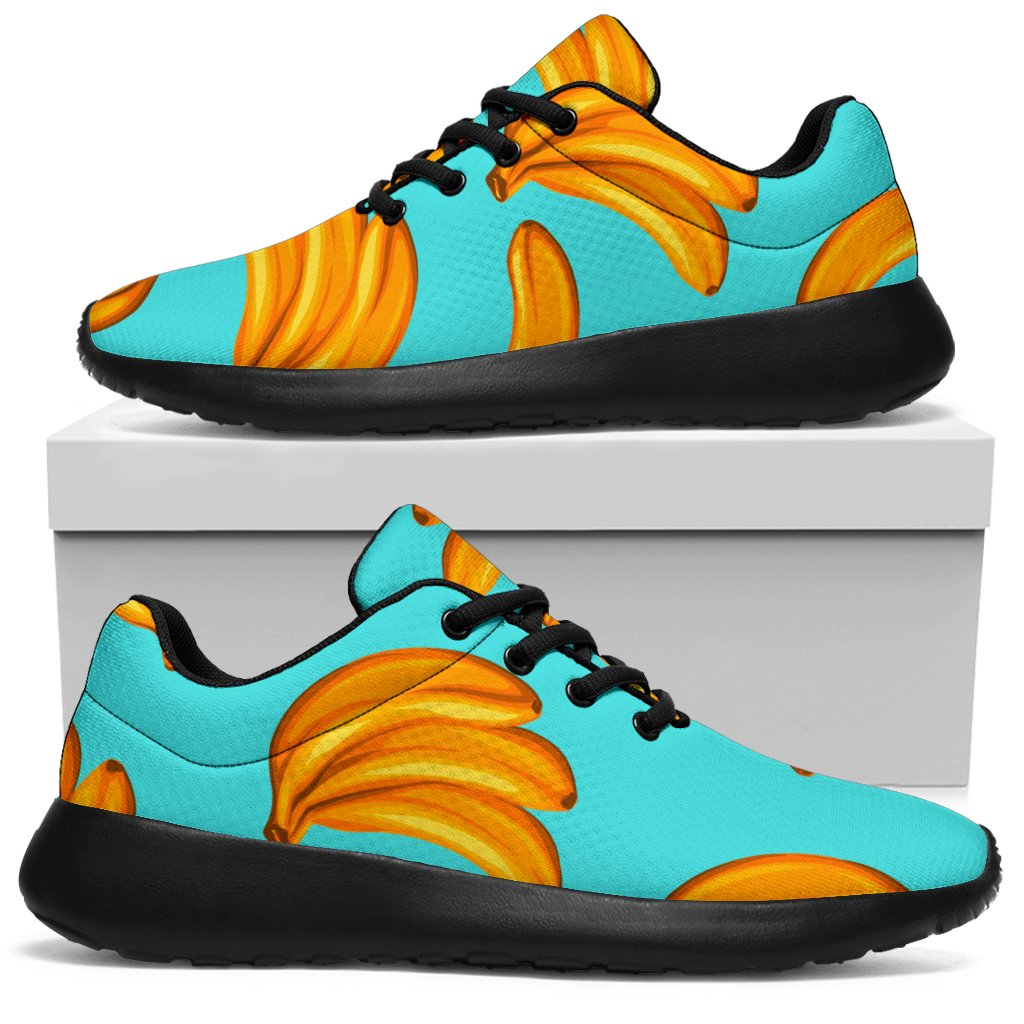 Blue Banana Pattern Print Sport Sneakers