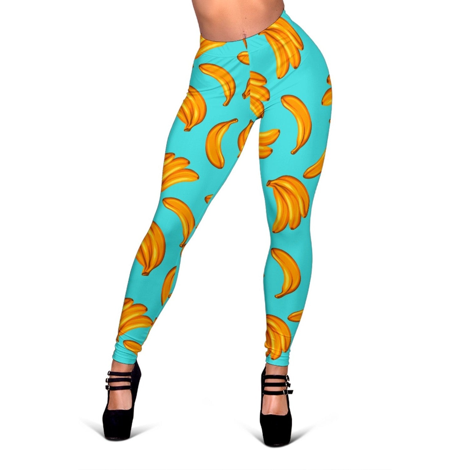 Blue Banana Pattern Print Women's Leggings