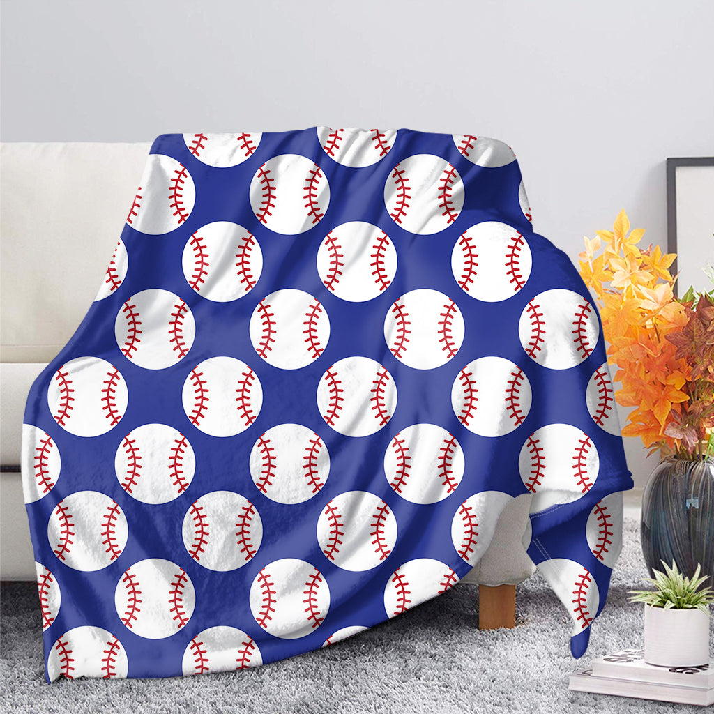 Blue Baseball Pattern Print Blanket