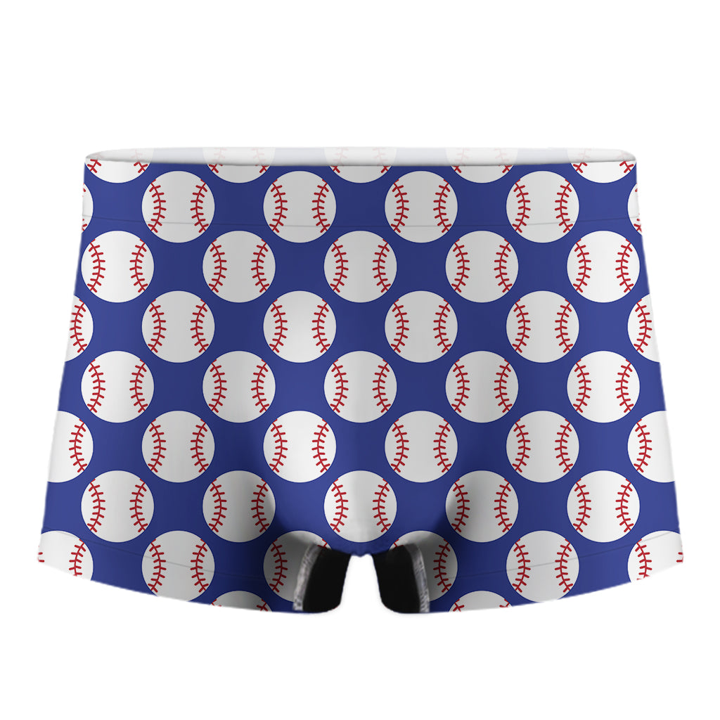 Blue Baseball Pattern Print Men's Boxer Briefs