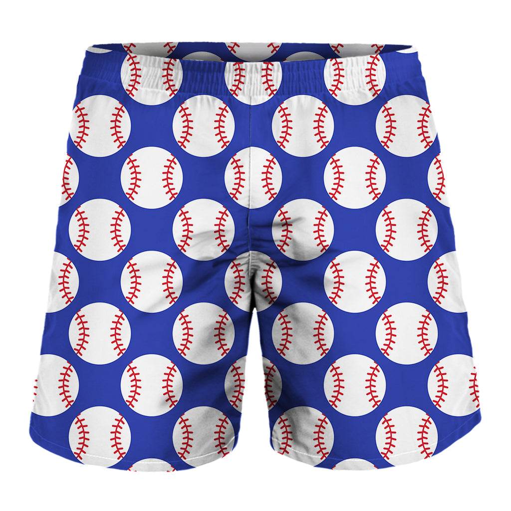 Blue Baseball Pattern Print Men's Shorts