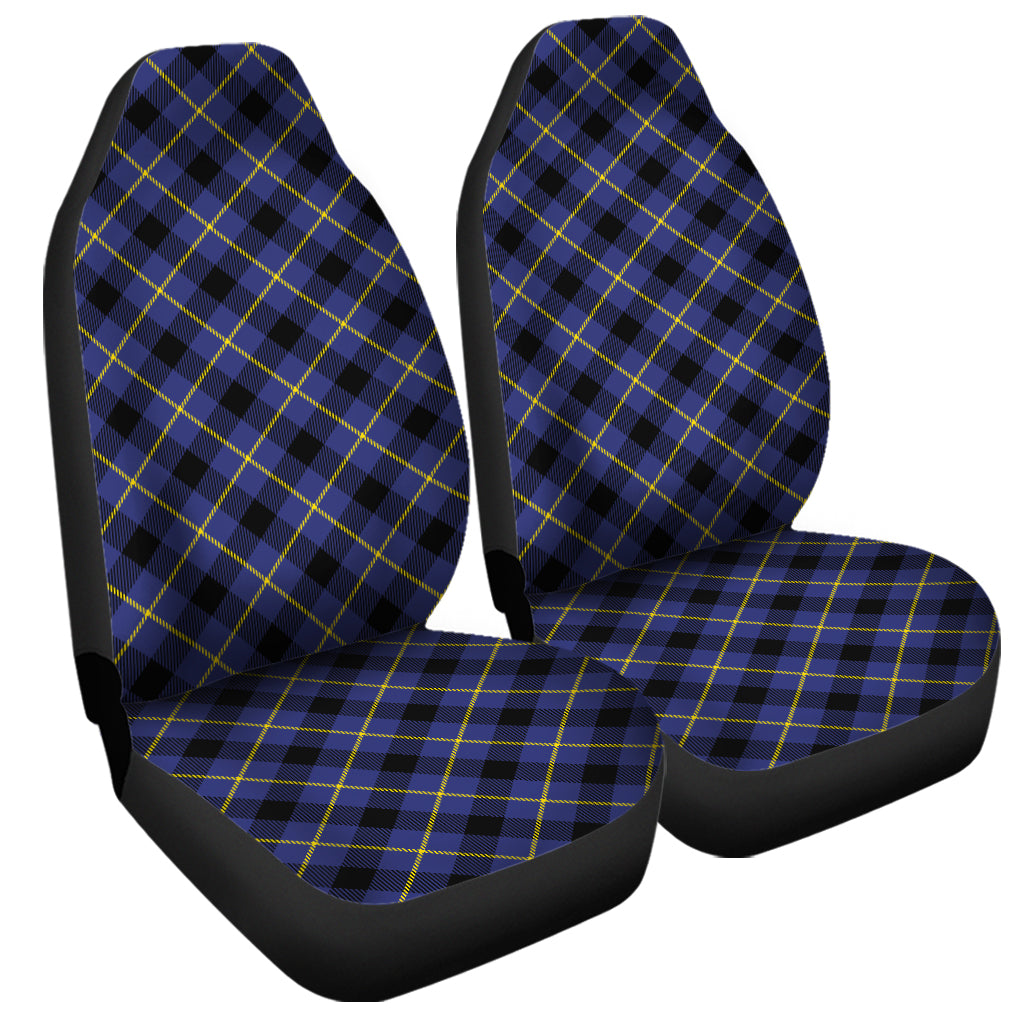 Blue Black And Yellow Plaid Print Universal Fit Car Seat Covers