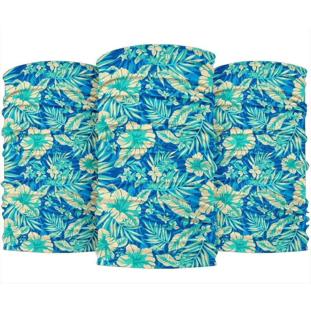 Blue Blossom Tropical Pattern Print 3-Pack Bandanas