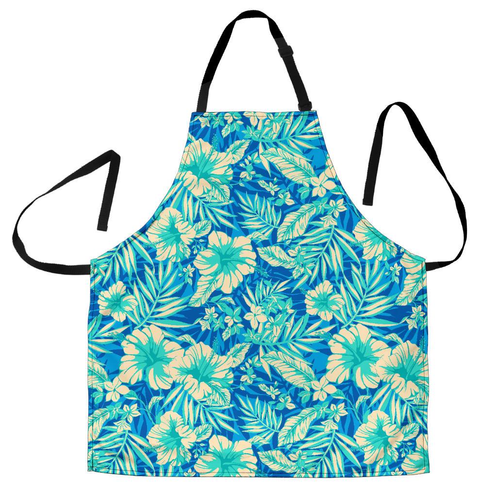 Blue Blossom Tropical Pattern Print Men's Apron