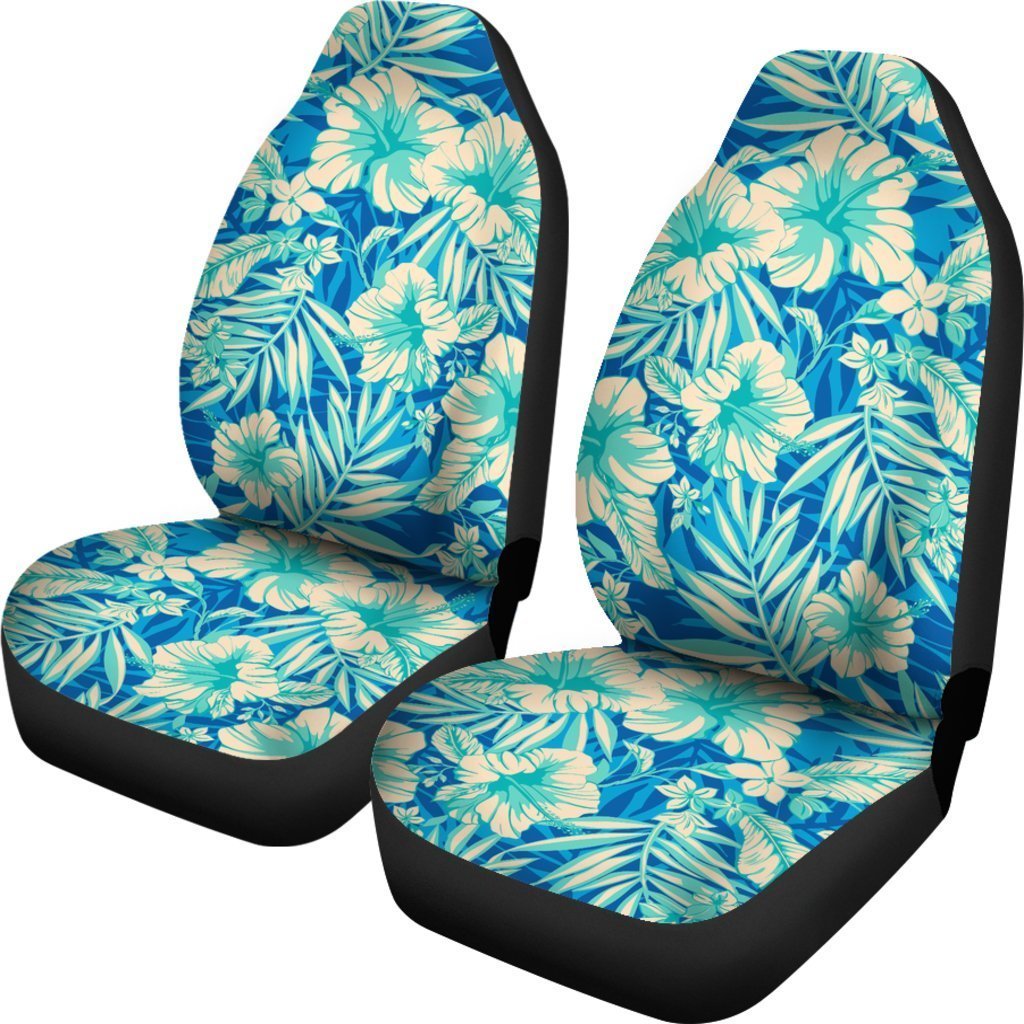 Blue Blossom Tropical Pattern Print Universal Fit Car Seat Covers