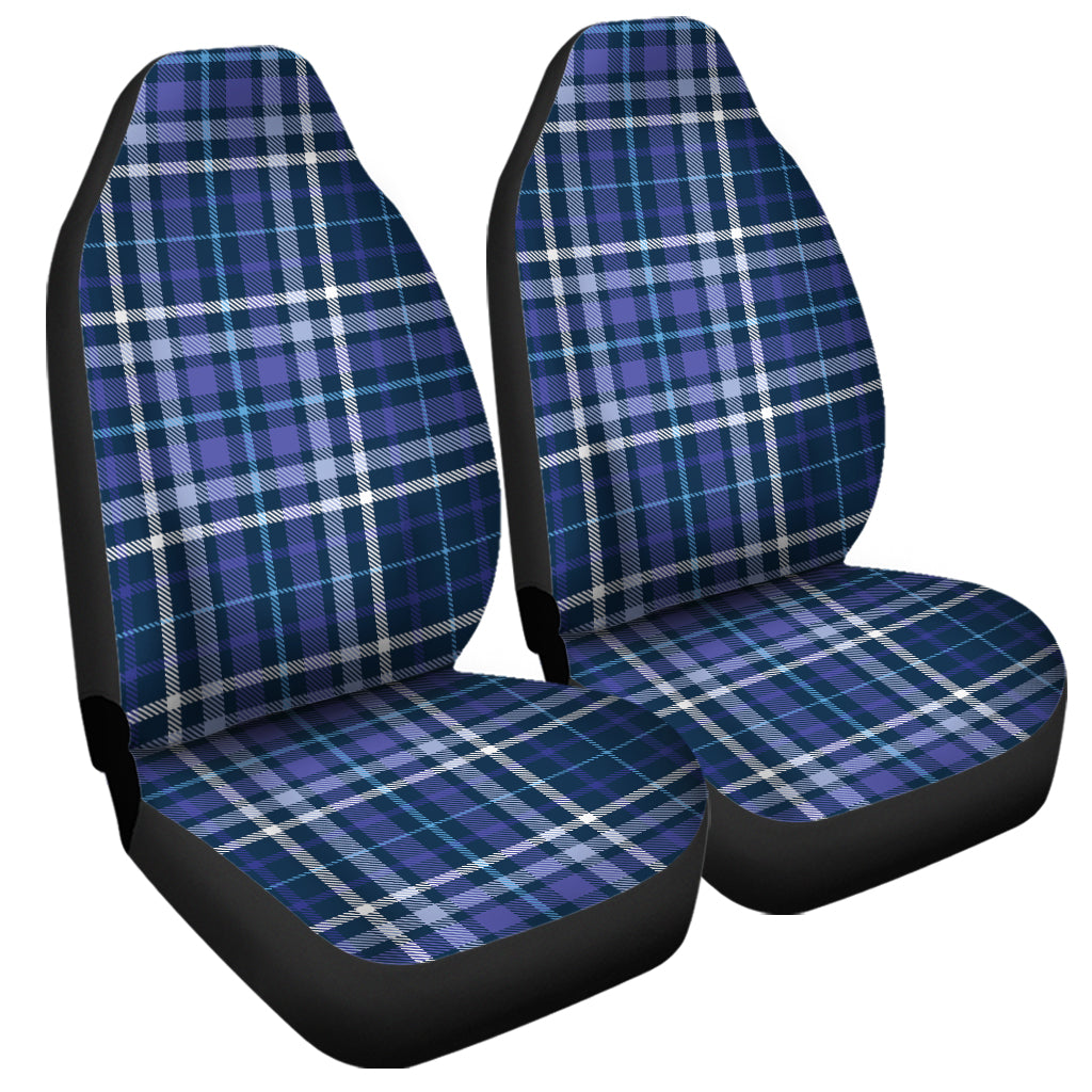 Blue Border Tartan Pattern Print Universal Fit Car Seat Covers