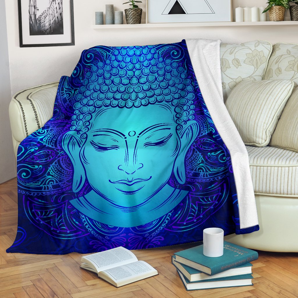 Blue Buddha Print Blanket