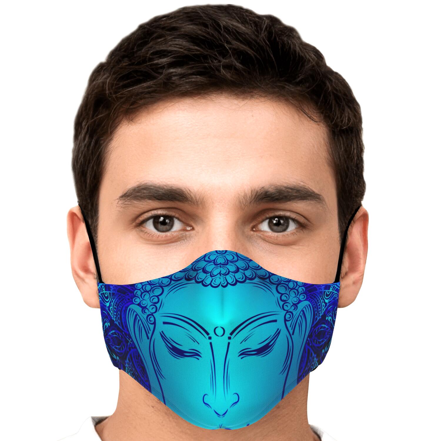 Blue Buddha Print Face Mask