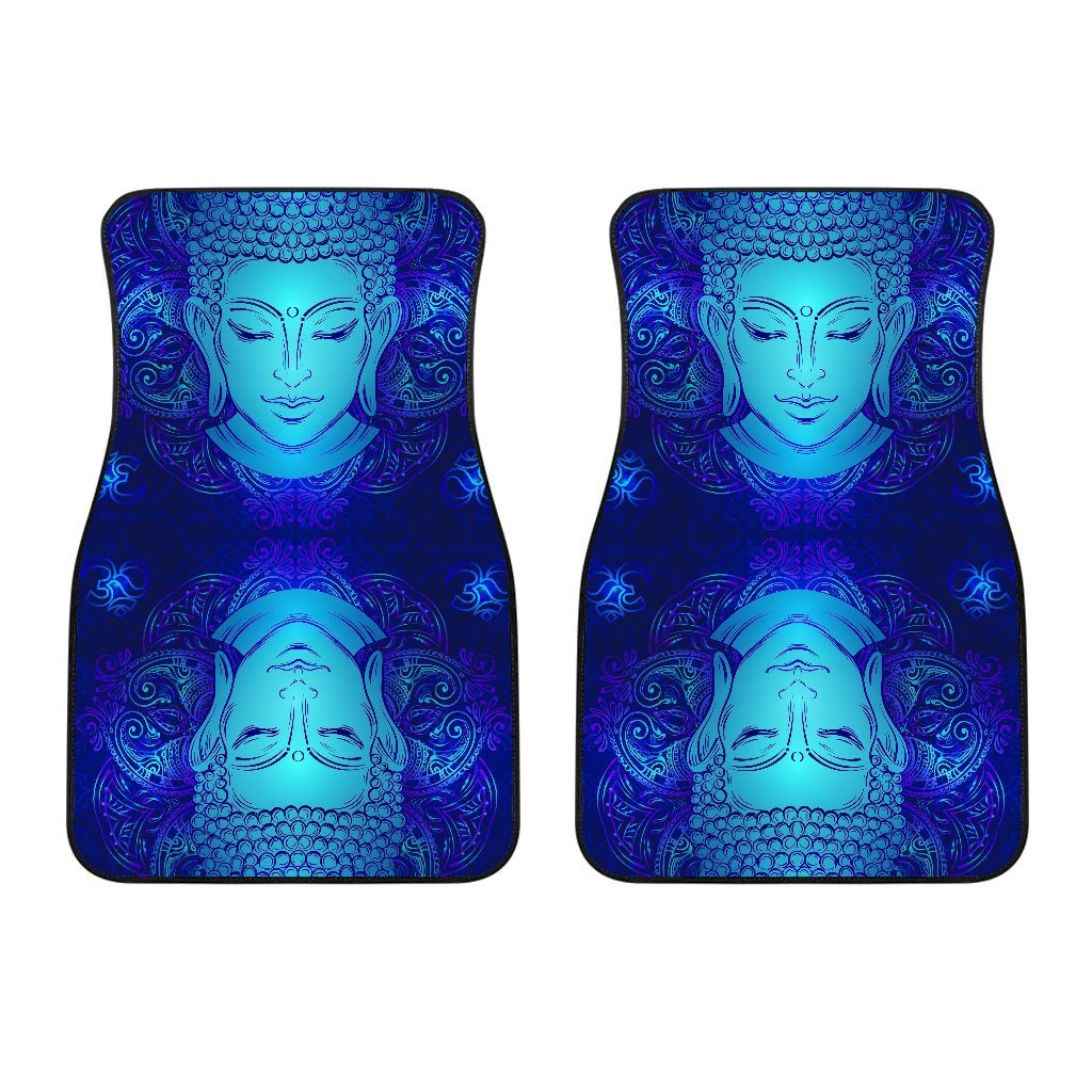 Blue Buddha Print Front Car Floor Mats