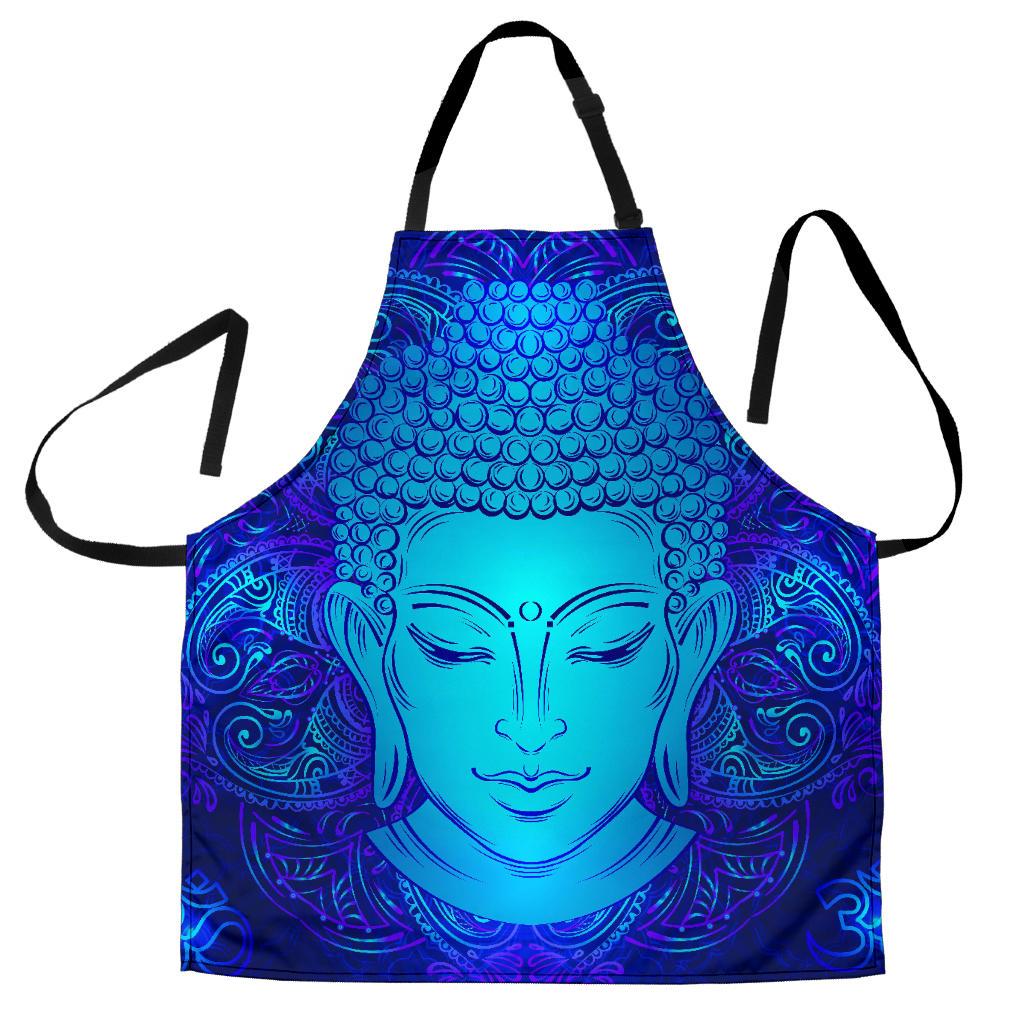 Blue Buddha Print Men's Apron