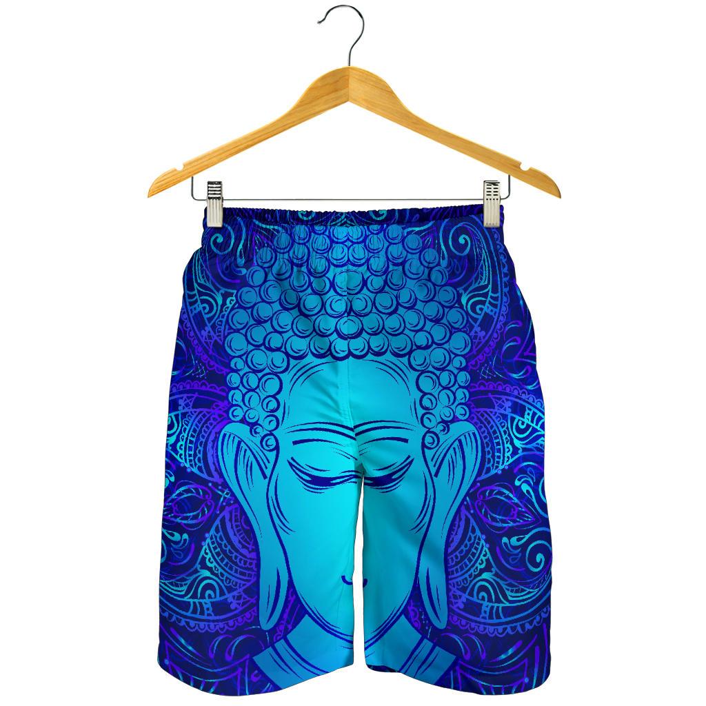 Blue Buddha Print Men's Shorts