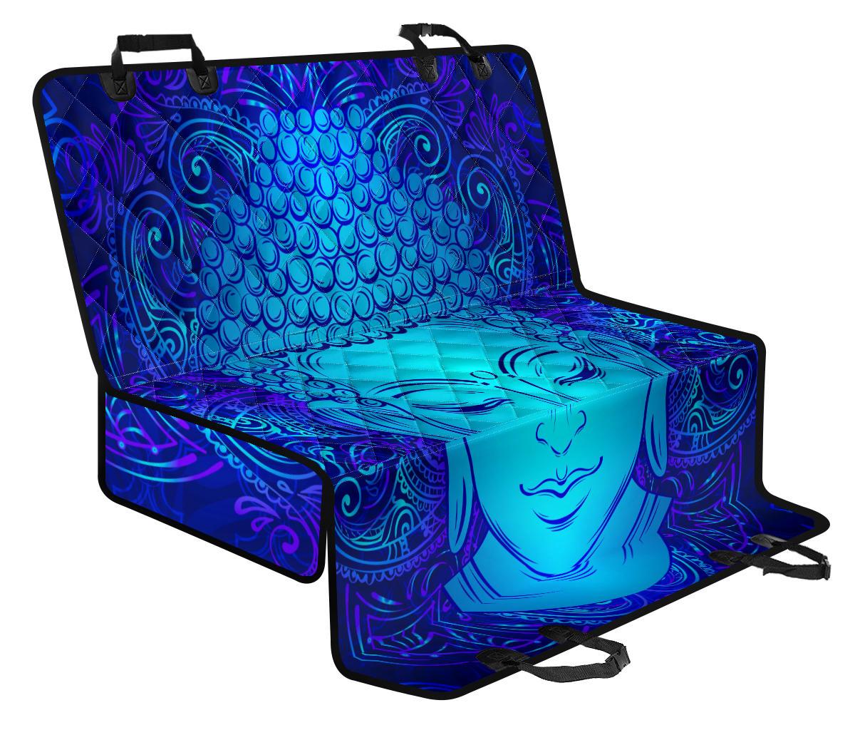 Blue Buddha Print Pet Car Back Seat Cover