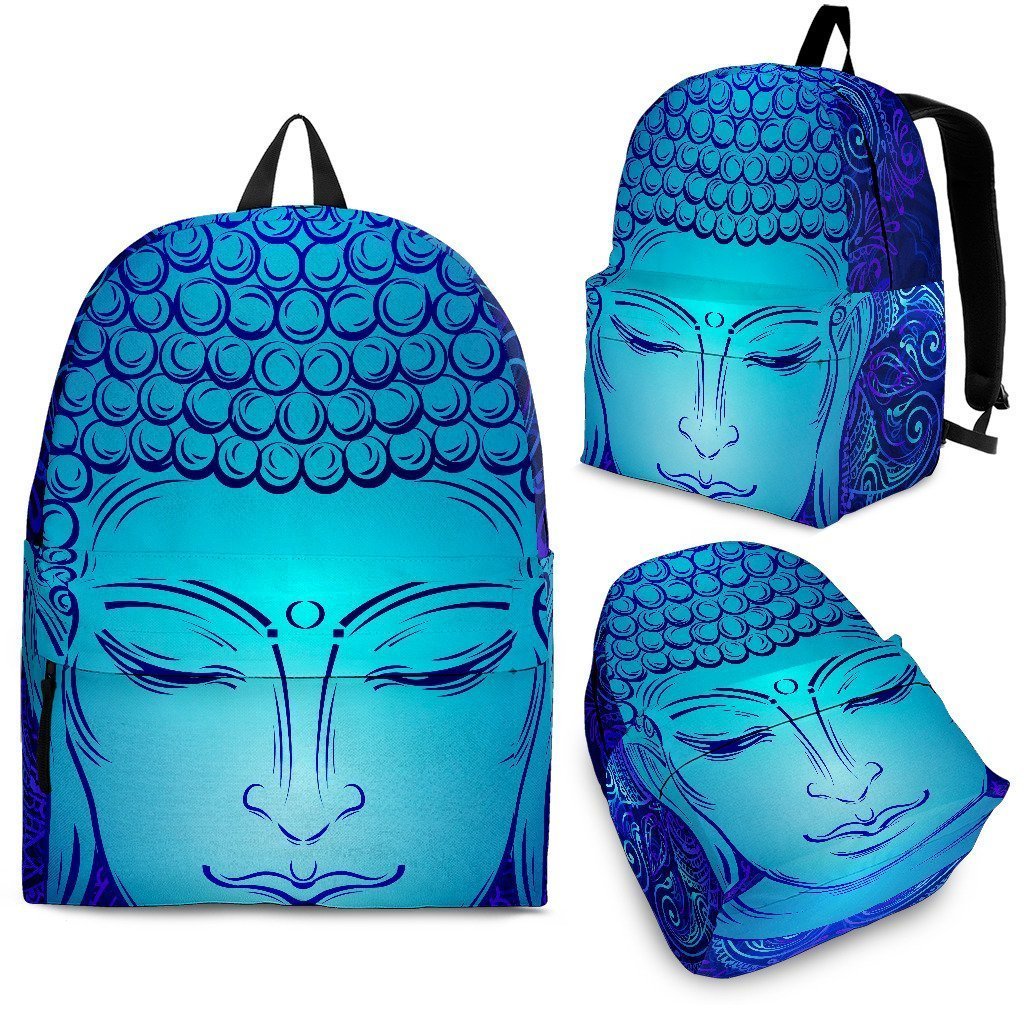 Blue Buddha Print School Backpack