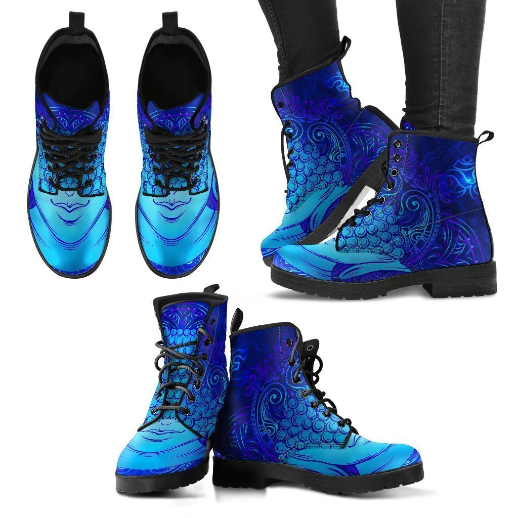 Blue Buddha Print Women's Boots