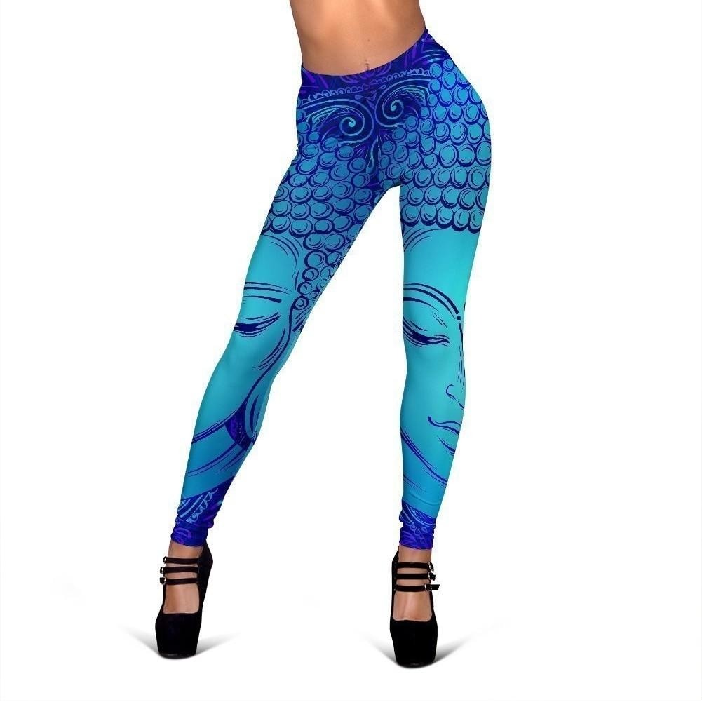 Blue Buddha Print Women's Leggings