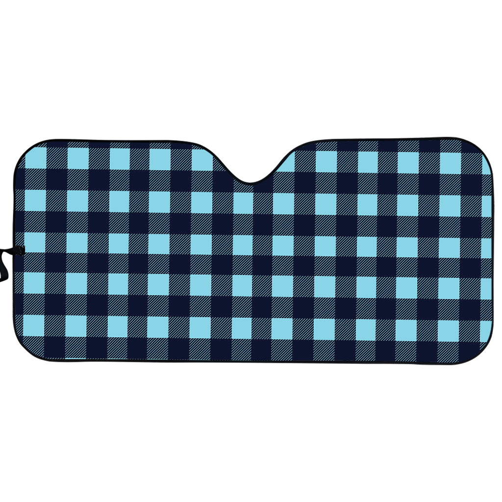 Blue Buffalo Check Pattern Print Car Sun Shade