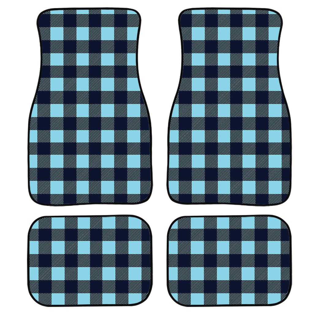 Blue Buffalo Check Pattern Print Front and Back Car Floor Mats