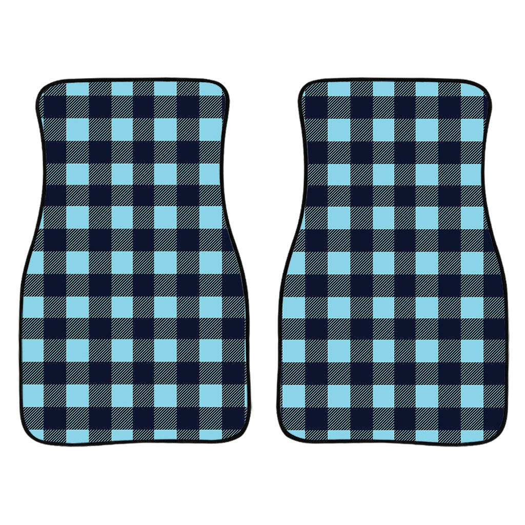 Blue Buffalo Check Pattern Print Front Car Floor Mats