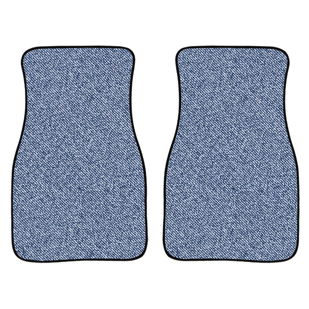 Blue Denim Jeans Pattern Print Front Car Floor Mats