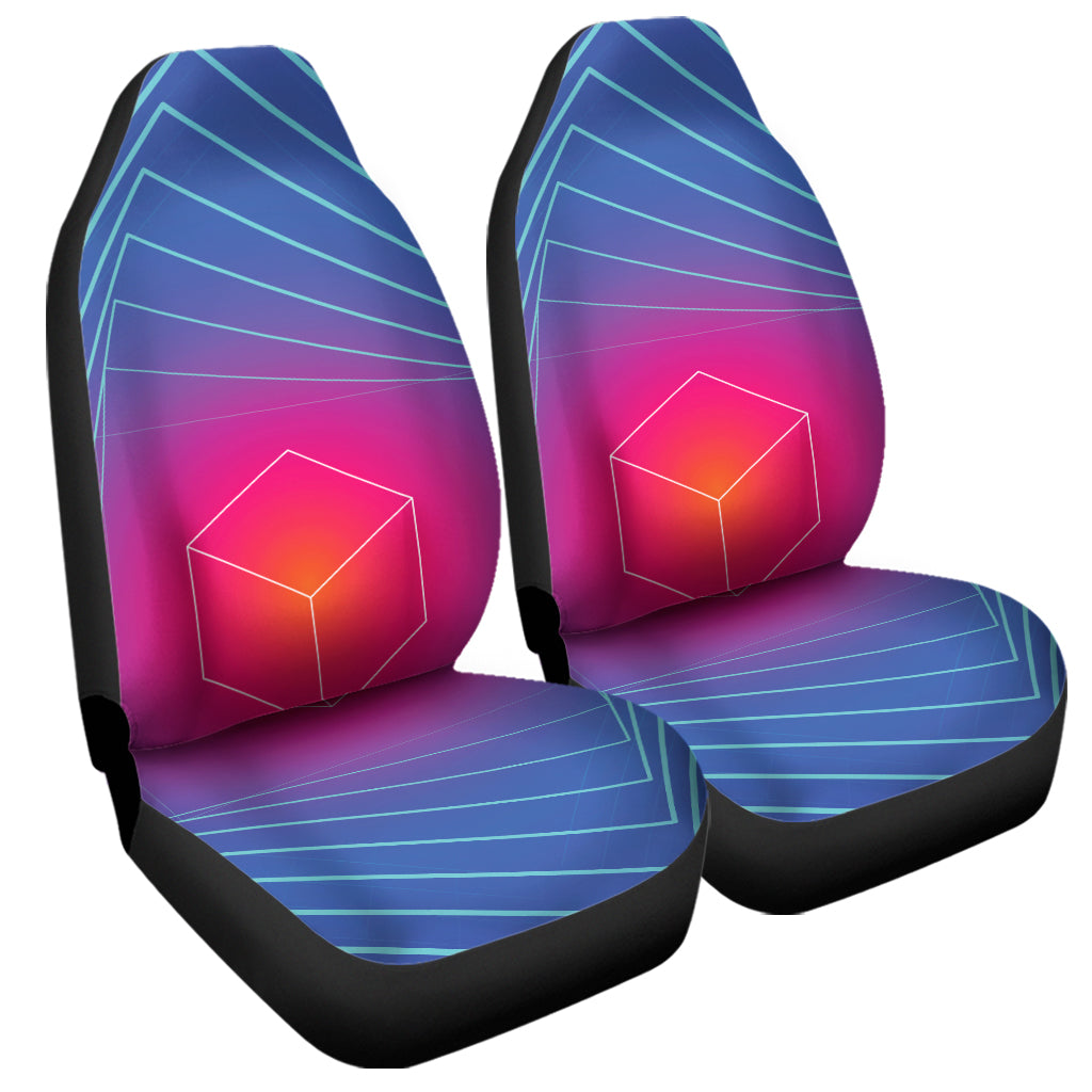 Blue Geometric EDM Light Print Universal Fit Car Seat Covers