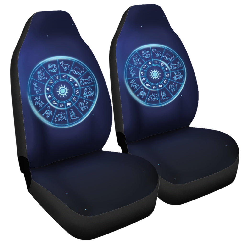 Blue Light Zodiac Circle Print Universal Fit Car Seat Covers