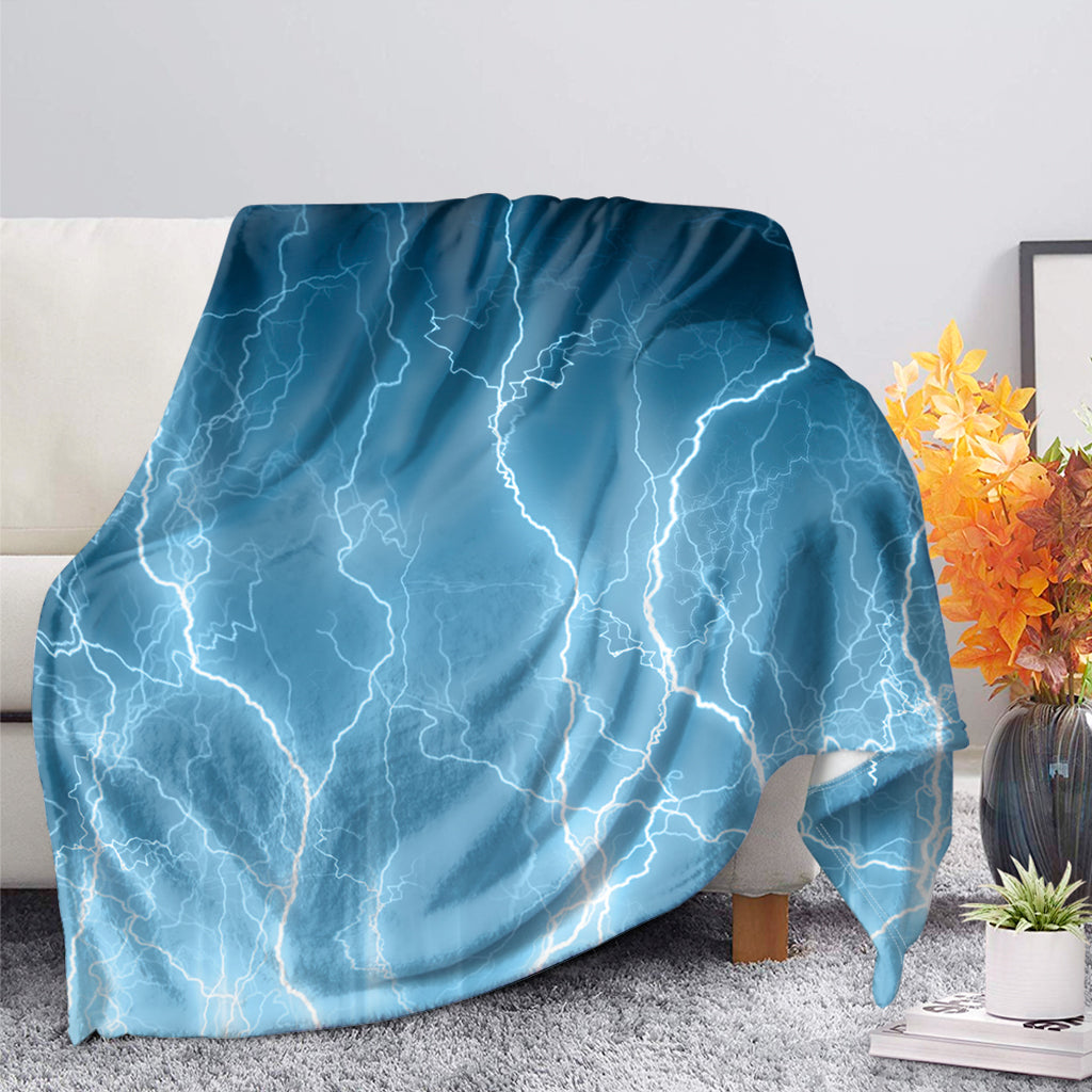 Blue Lightning Print Blanket