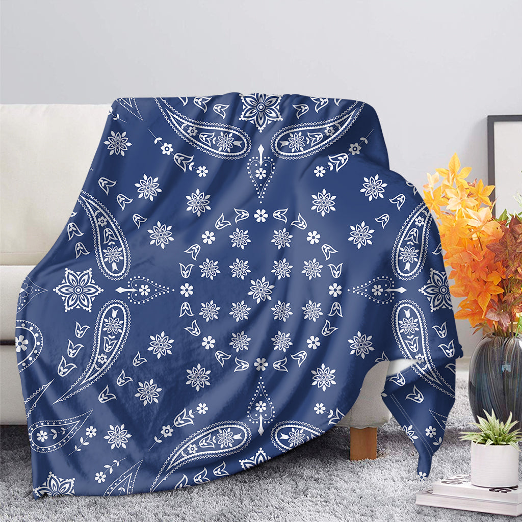 Blue Paisley Bandana Print Blanket