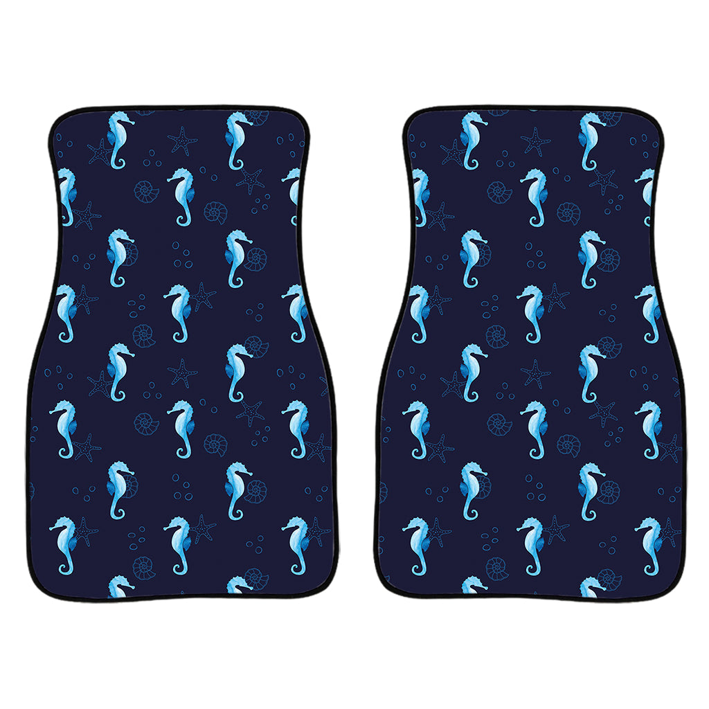 Blue Seahorse Pattern Print Front Car Floor Mats