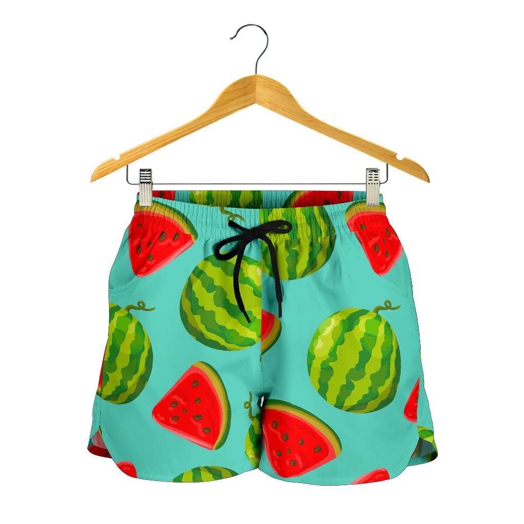 Blue Summer Watermelon Pattern Print Women's Shorts