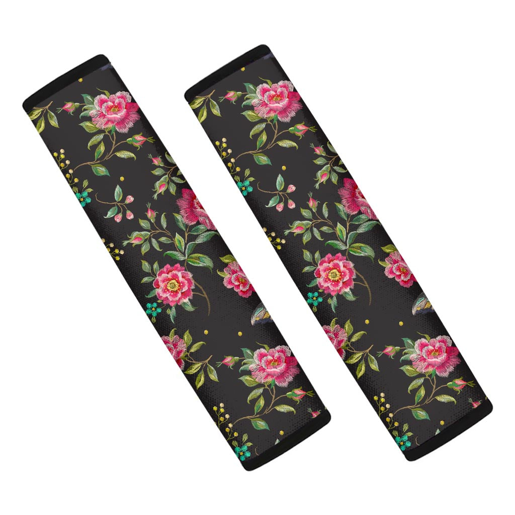Butterfly And Flower Pattern Print Car Seat Belt Covers