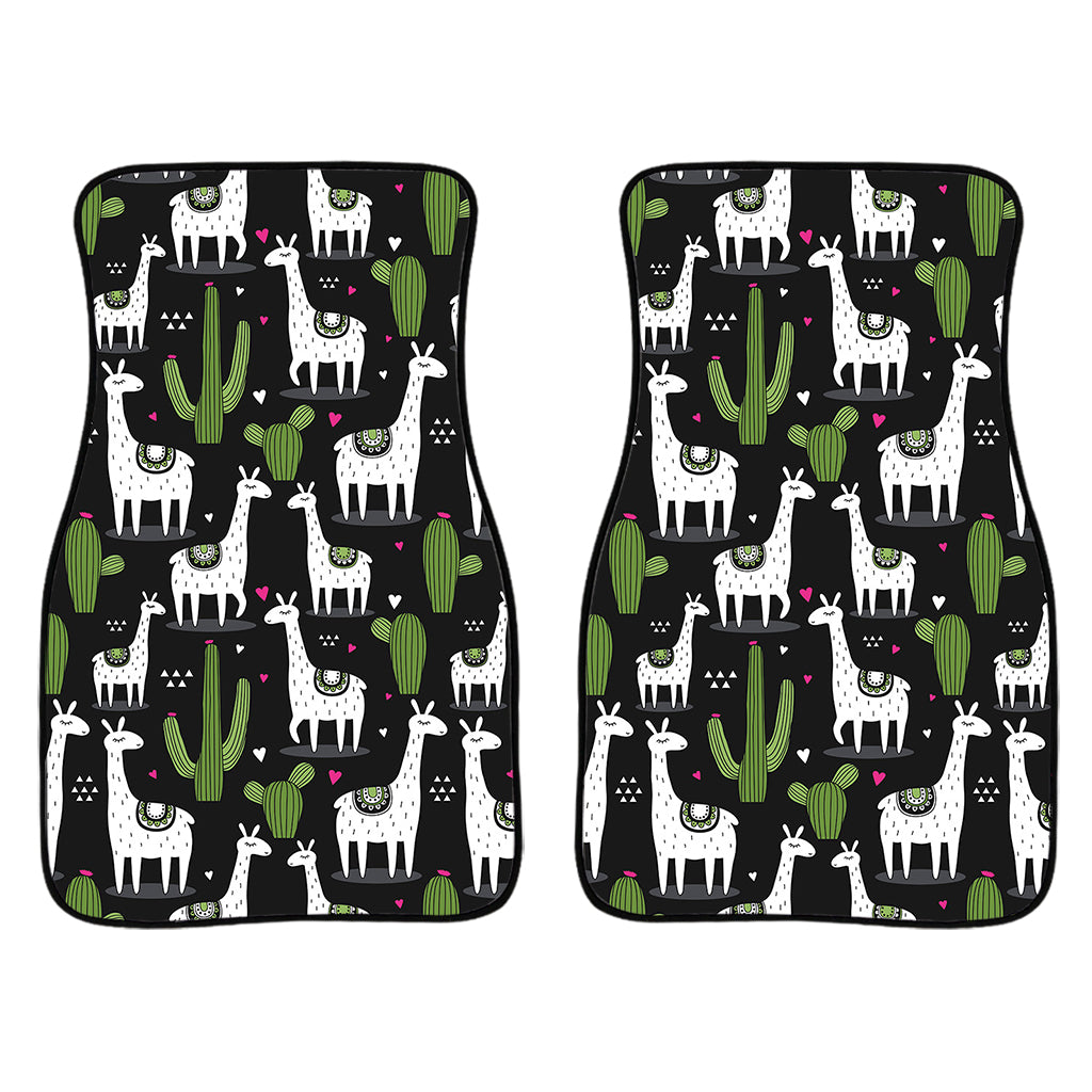 Cactus And Llama Pattern Print Front Car Floor Mats